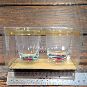 Starbucks SHOT Glass/Espresso Cups with Colorful Bases,NEW in Original Box